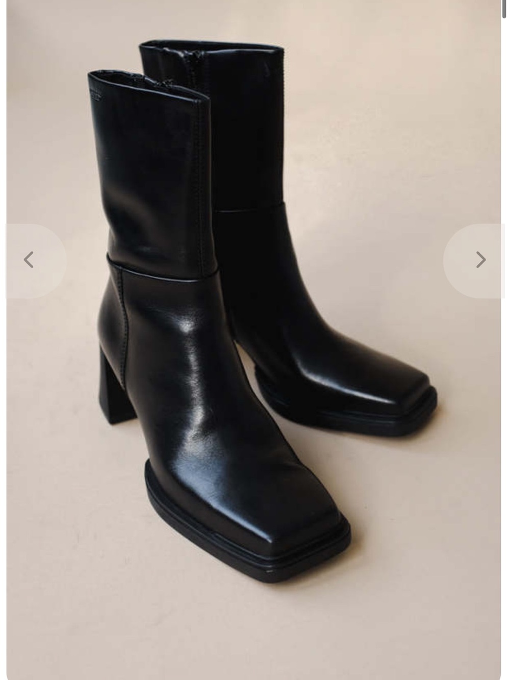 vagabond edwina genuine leather square toe mid calf boots